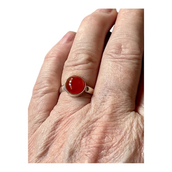 Orange Agate Ring—Visible Banding! 3ct-10mm stone! Very unusual and awesome! - Picture 9 of 11